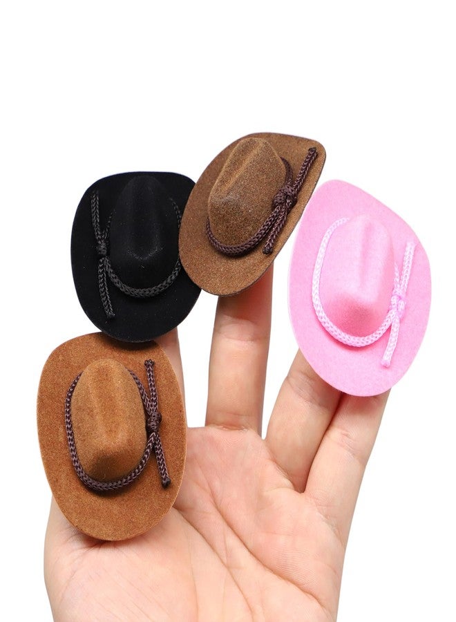 RillyRellow Dollhouse Cowboy Hat, Miniature Cowboy Hat, 1:12 Scale Miniature Soft Cowboy, Mini Hat, American Old West Hat, for Dollhouse Craft Supplies (2PCS) (Light Brown) - Image 5